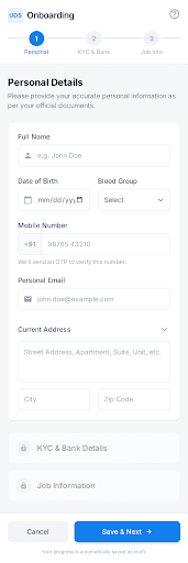 Employee onboarding form